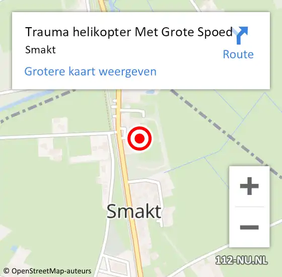 Locatie op kaart van de 112 melding: Trauma helikopter Met Grote Spoed Naar Smakt op 26 maart 2024 12:19