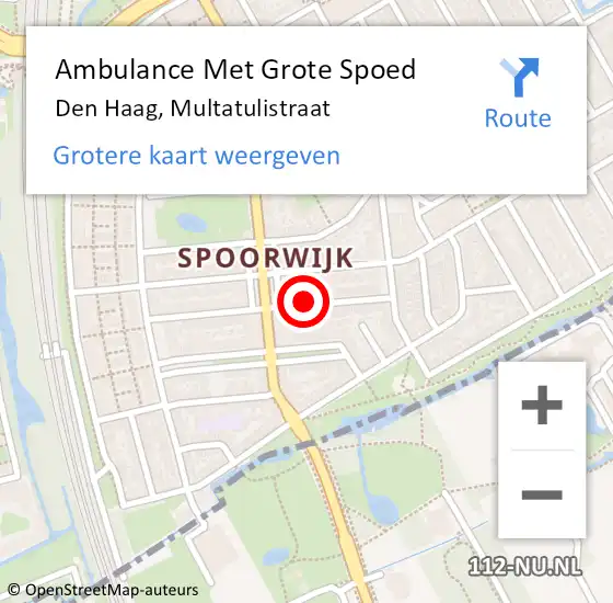 Locatie op kaart van de 112 melding: Ambulance Met Grote Spoed Naar Den Haag, Multatulistraat op 26 maart 2024 12:24