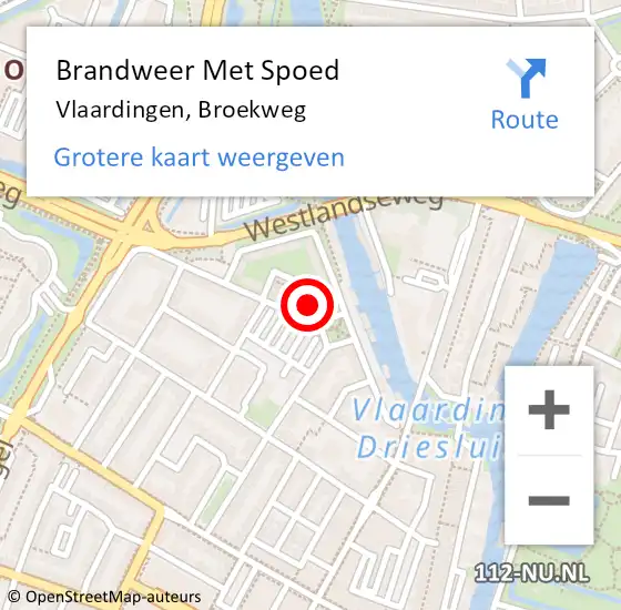 Locatie op kaart van de 112 melding: Brandweer Met Spoed Naar Vlaardingen, Broekweg op 26 maart 2024 13:20