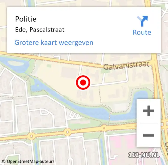 Locatie op kaart van de 112 melding: Politie Ede, Pascalstraat op 26 maart 2024 13:42