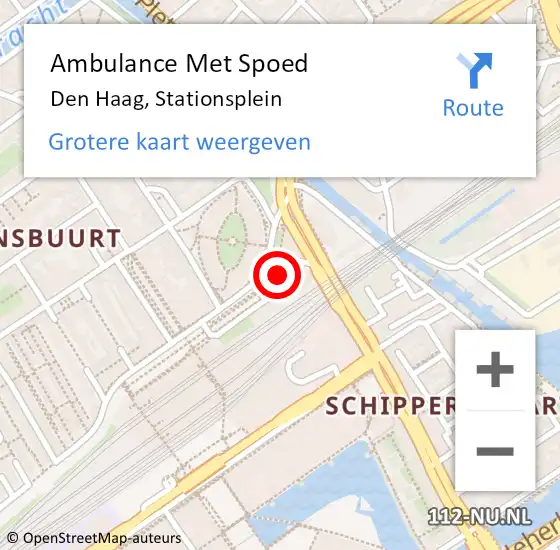 Locatie op kaart van de 112 melding: Ambulance Met Spoed Naar Den Haag, Stationsplein op 26 maart 2024 13:51