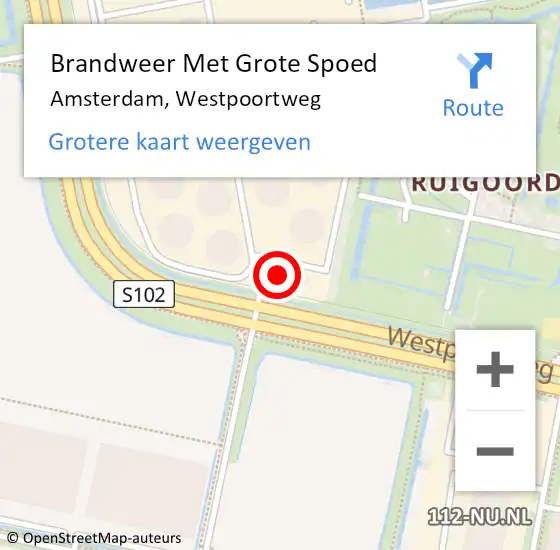 Locatie op kaart van de 112 melding: Brandweer Met Grote Spoed Naar Amsterdam, Westpoortweg op 26 maart 2024 14:03