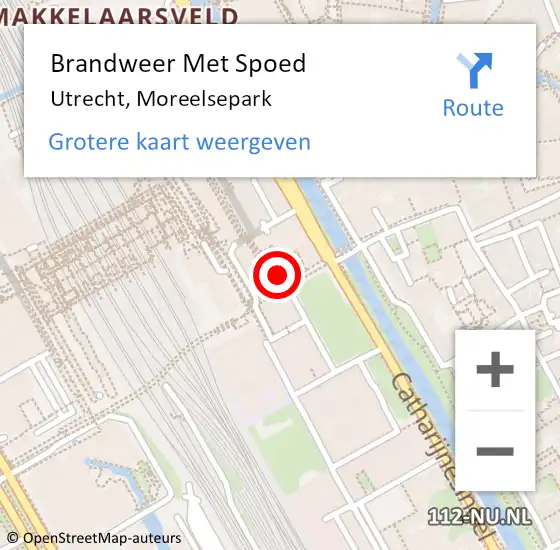 Locatie op kaart van de 112 melding: Brandweer Met Spoed Naar Utrecht, Moreelsepark op 26 maart 2024 14:18