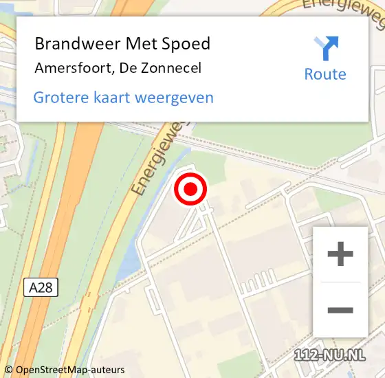 Locatie op kaart van de 112 melding: Brandweer Met Spoed Naar Amersfoort, De Zonnecel op 26 maart 2024 14:22