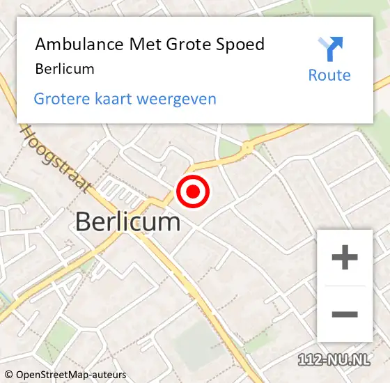 Locatie op kaart van de 112 melding: Ambulance Met Grote Spoed Naar Berlicum op 26 maart 2024 15:08