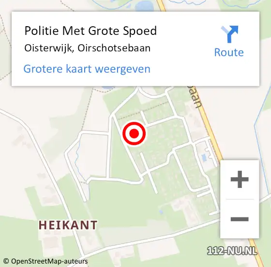 Locatie op kaart van de 112 melding: Politie Met Grote Spoed Naar Oisterwijk, Oirschotsebaan op 26 maart 2024 15:32