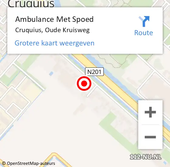 Locatie op kaart van de 112 melding: Ambulance Met Spoed Naar Cruquius, Oude Kruisweg op 26 maart 2024 15:59