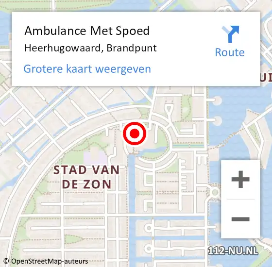 Locatie op kaart van de 112 melding: Ambulance Met Spoed Naar Heerhugowaard, Brandpunt op 26 maart 2024 16:05