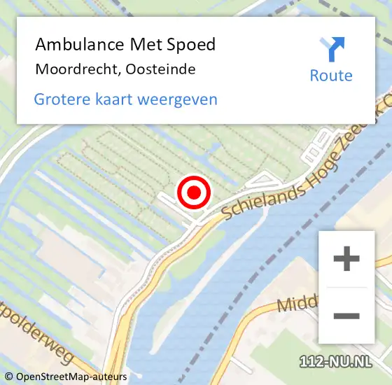 Locatie op kaart van de 112 melding: Ambulance Met Spoed Naar Moordrecht, Oosteinde op 26 maart 2024 16:23