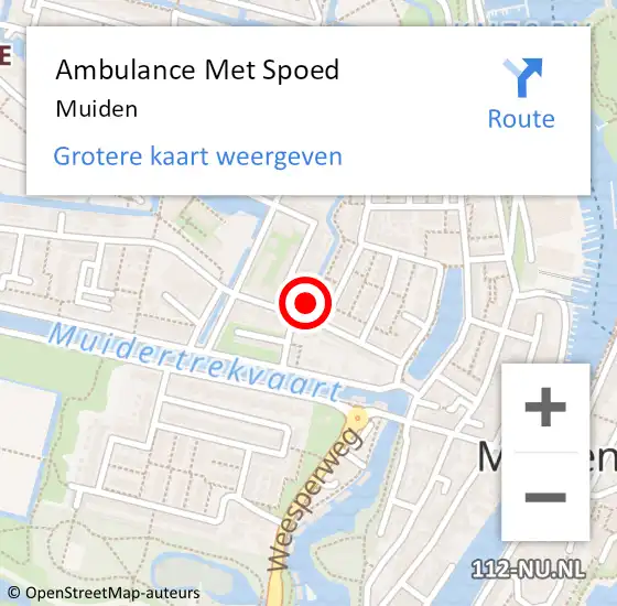 Locatie op kaart van de 112 melding: Ambulance Met Spoed Naar Muiden op 26 maart 2024 16:49