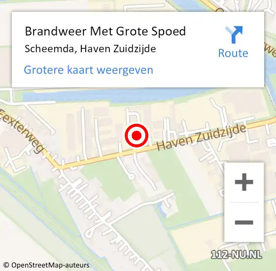 Locatie op kaart van de 112 melding: Brandweer Met Grote Spoed Naar Scheemda, Haven Zuidzijde op 26 maart 2024 17:25