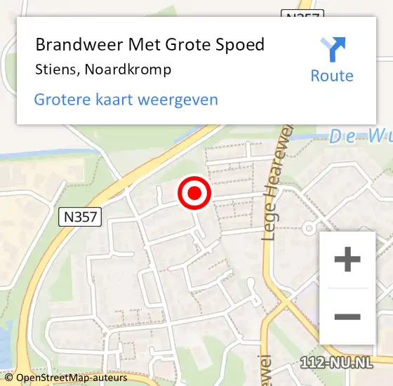 Locatie op kaart van de 112 melding: Brandweer Met Grote Spoed Naar Stiens, Noardkromp op 26 maart 2024 17:51