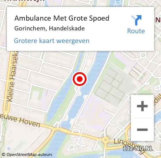 Locatie op kaart van de 112 melding: Ambulance Met Grote Spoed Naar Gorinchem, Handelskade op 26 maart 2024 19:09