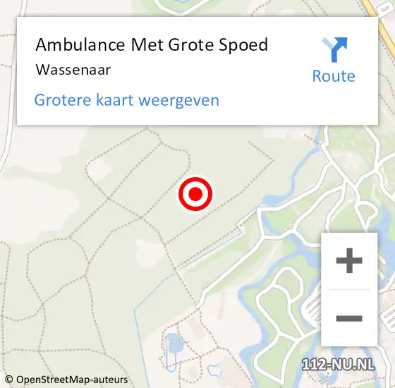 Locatie op kaart van de 112 melding: Ambulance Met Grote Spoed Naar Wassenaar op 26 maart 2024 19:11