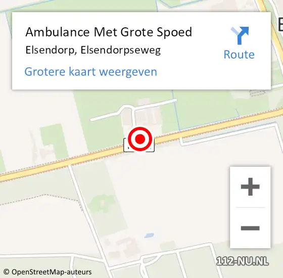 Locatie op kaart van de 112 melding: Ambulance Met Grote Spoed Naar Elsendorp, Elsendorpseweg op 30 september 2014 11:55