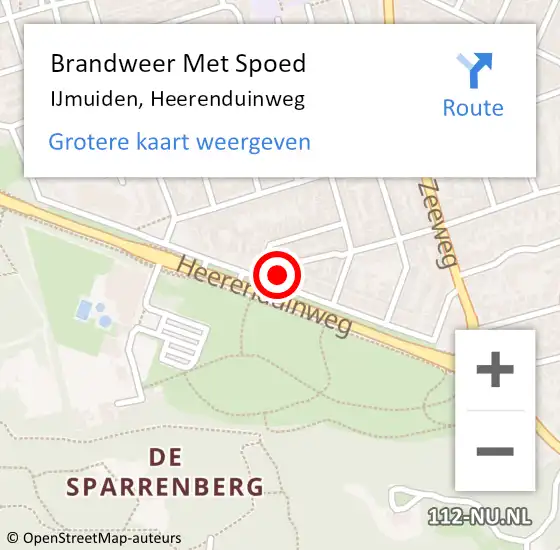 Locatie op kaart van de 112 melding: Brandweer Met Spoed Naar IJmuiden, Heerenduinweg op 26 maart 2024 20:01
