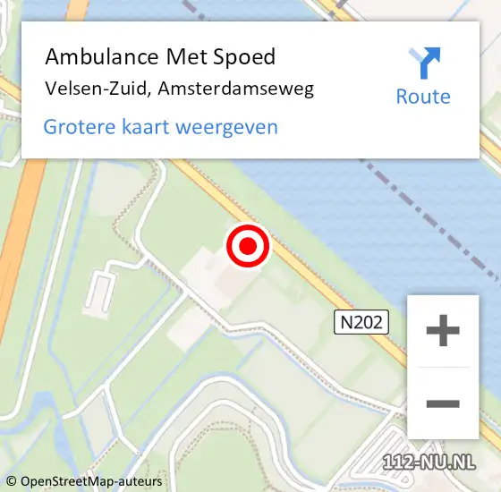 Locatie op kaart van de 112 melding: Ambulance Met Spoed Naar Velsen-Zuid, Amsterdamseweg op 26 maart 2024 20:45