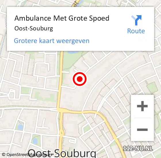 Locatie op kaart van de 112 melding: Ambulance Met Grote Spoed Naar Oost-Souburg op 26 maart 2024 21:45
