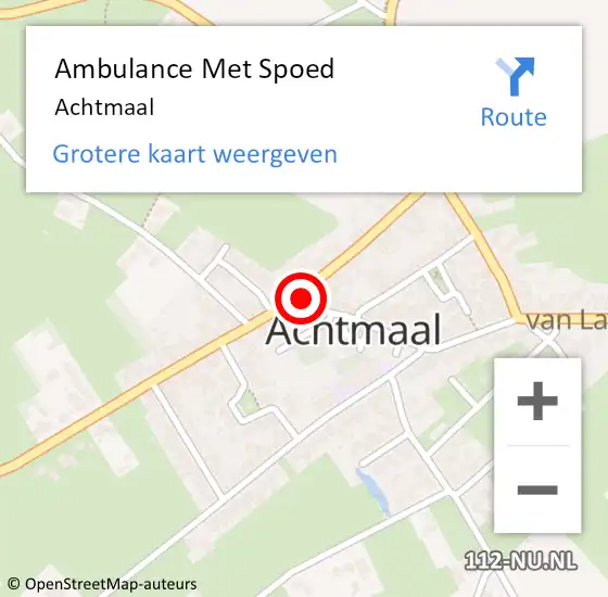 Locatie op kaart van de 112 melding: Ambulance Met Spoed Naar Achtmaal op 26 maart 2024 21:53