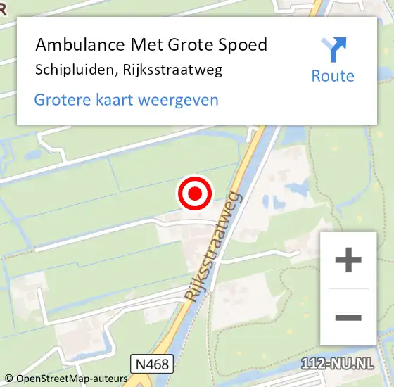 Locatie op kaart van de 112 melding: Ambulance Met Grote Spoed Naar Schipluiden, Rijksstraatweg op 26 maart 2024 23:33