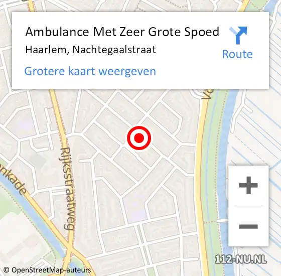 Locatie op kaart van de 112 melding: Ambulance Met Zeer Grote Spoed Naar Haarlem, Nachtegaalstraat op 27 maart 2024 00:06