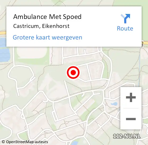 Locatie op kaart van de 112 melding: Ambulance Met Spoed Naar Castricum, Eikenhorst op 27 maart 2024 03:33