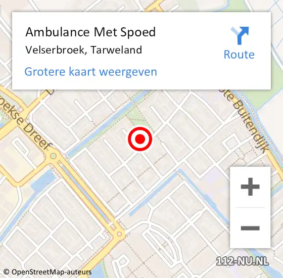 Locatie op kaart van de 112 melding: Ambulance Met Spoed Naar Velserbroek, Tarweland op 27 maart 2024 04:30