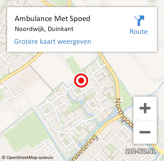 Locatie op kaart van de 112 melding: Ambulance Met Spoed Naar Noordwijk, Duinkant op 27 maart 2024 07:45