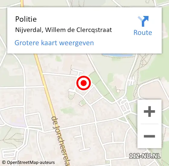 Locatie op kaart van de 112 melding: Politie Nijverdal, Willem de Clercqstraat op 27 maart 2024 08:07