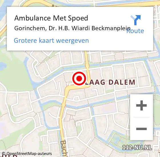 Locatie op kaart van de 112 melding: Ambulance Met Spoed Naar Gorinchem, Dr. H.B. Wiardi Beckmanplein op 27 maart 2024 08:11