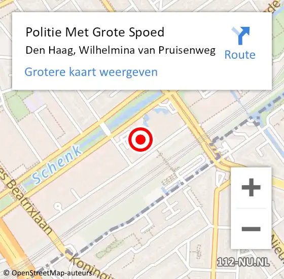 Locatie op kaart van de 112 melding: Politie Met Grote Spoed Naar Den Haag, Wilhelmina van Pruisenweg op 27 maart 2024 08:56