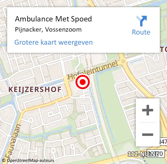 Locatie op kaart van de 112 melding: Ambulance Met Spoed Naar Pijnacker, Vossenzoom op 27 maart 2024 09:08