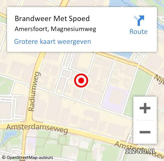 Locatie op kaart van de 112 melding: Brandweer Met Spoed Naar Amersfoort, Magnesiumweg op 27 maart 2024 09:15