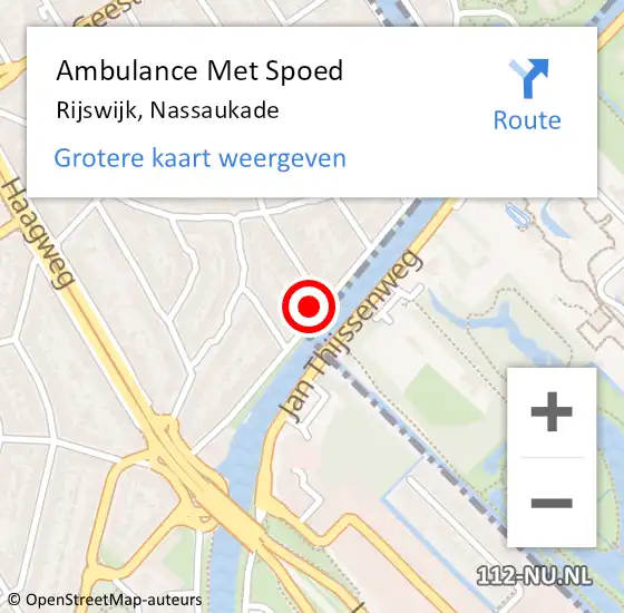 Locatie op kaart van de 112 melding: Ambulance Met Spoed Naar Rijswijk, Nassaukade op 27 maart 2024 09:31