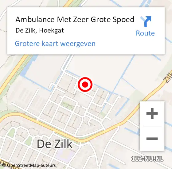 Locatie op kaart van de 112 melding: Ambulance Met Zeer Grote Spoed Naar De Zilk, Hoekgat op 27 maart 2024 09:39