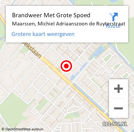 Locatie op kaart van de 112 melding: Brandweer Met Grote Spoed Naar Maarssen, Michiel Adriaanszoon de Ruyterstraat op 27 maart 2024 09:55