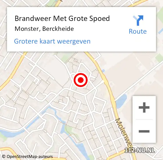 Locatie op kaart van de 112 melding: Brandweer Met Grote Spoed Naar Monster, Berckheide op 27 maart 2024 11:31