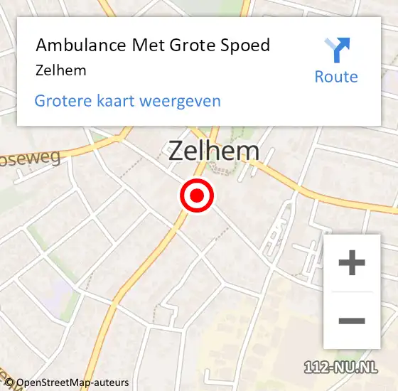 Locatie op kaart van de 112 melding: Ambulance Met Grote Spoed Naar Zelhem op 27 maart 2024 11:46