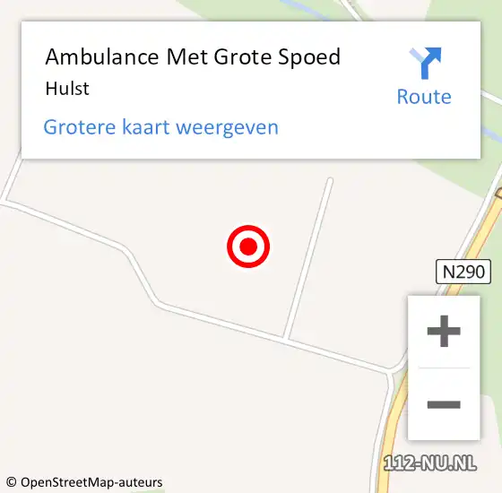 Locatie op kaart van de 112 melding: Ambulance Met Grote Spoed Naar Hulst op 27 maart 2024 11:47