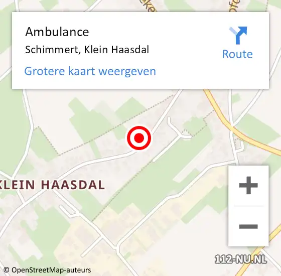 Locatie op kaart van de 112 melding: Ambulance Schimmert, Klein Haasdal op 30 september 2014 12:51