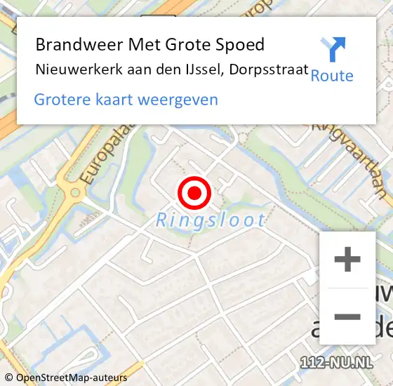 Locatie op kaart van de 112 melding: Brandweer Met Grote Spoed Naar Nieuwerkerk aan den IJssel, Dorpsstraat op 27 maart 2024 13:13