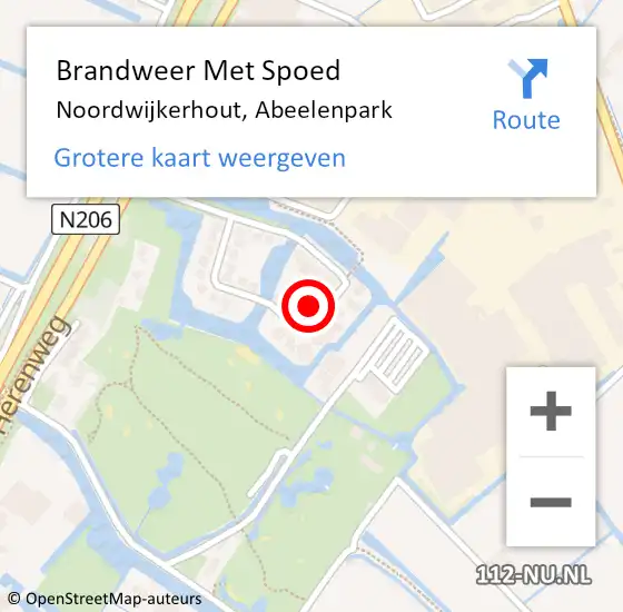Locatie op kaart van de 112 melding: Brandweer Met Spoed Naar Noordwijkerhout, Abeelenpark op 27 maart 2024 13:40