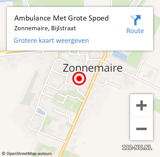 Locatie op kaart van de 112 melding: Ambulance Met Grote Spoed Naar Zonnemaire, Bijlstraat op 30 september 2014 13:02