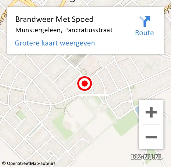 Locatie op kaart van de 112 melding: Brandweer Met Spoed Naar Munstergeleen, Pancratiusstraat op 27 maart 2024 14:35