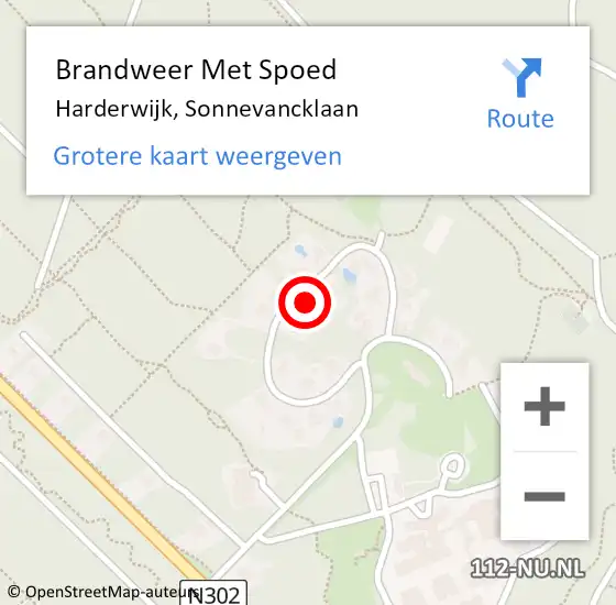 Locatie op kaart van de 112 melding: Brandweer Met Spoed Naar Harderwijk, Sonnevancklaan op 27 maart 2024 15:12