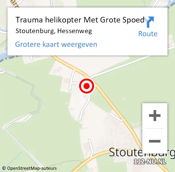 Locatie op kaart van de 112 melding: Trauma helikopter Met Grote Spoed Naar Stoutenburg, Hessenweg op 27 maart 2024 15:39