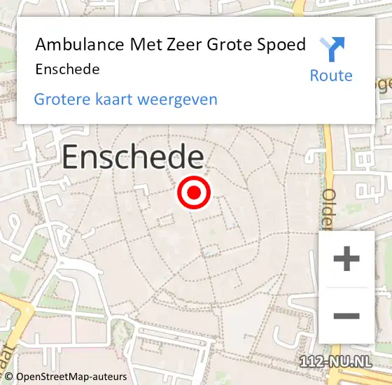 Locatie op kaart van de 112 melding: Ambulance Met Zeer Grote Spoed Naar Enschede op 27 maart 2024 15:44