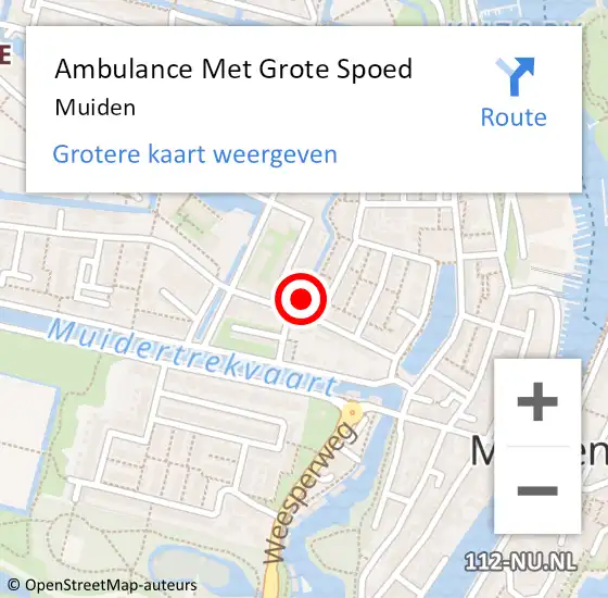 Locatie op kaart van de 112 melding: Ambulance Met Grote Spoed Naar Muiden op 27 maart 2024 15:48