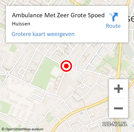 Locatie op kaart van de 112 melding: Ambulance Met Zeer Grote Spoed Naar Huissen op 27 maart 2024 15:56