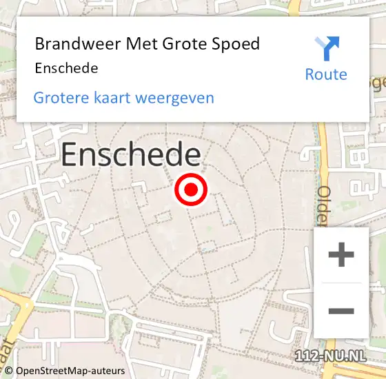 Locatie op kaart van de 112 melding: Brandweer Met Grote Spoed Naar Enschede op 27 maart 2024 16:28